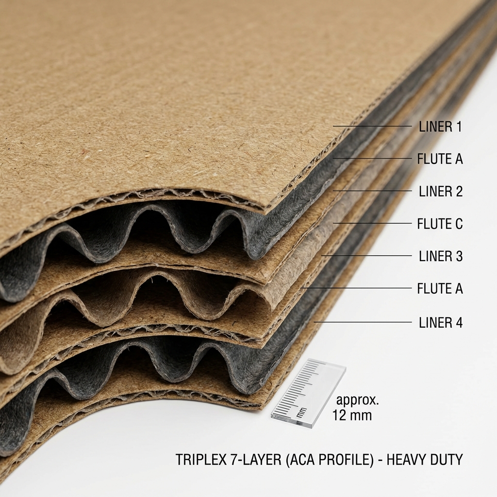 Triplex Corrugated Board Cross Section